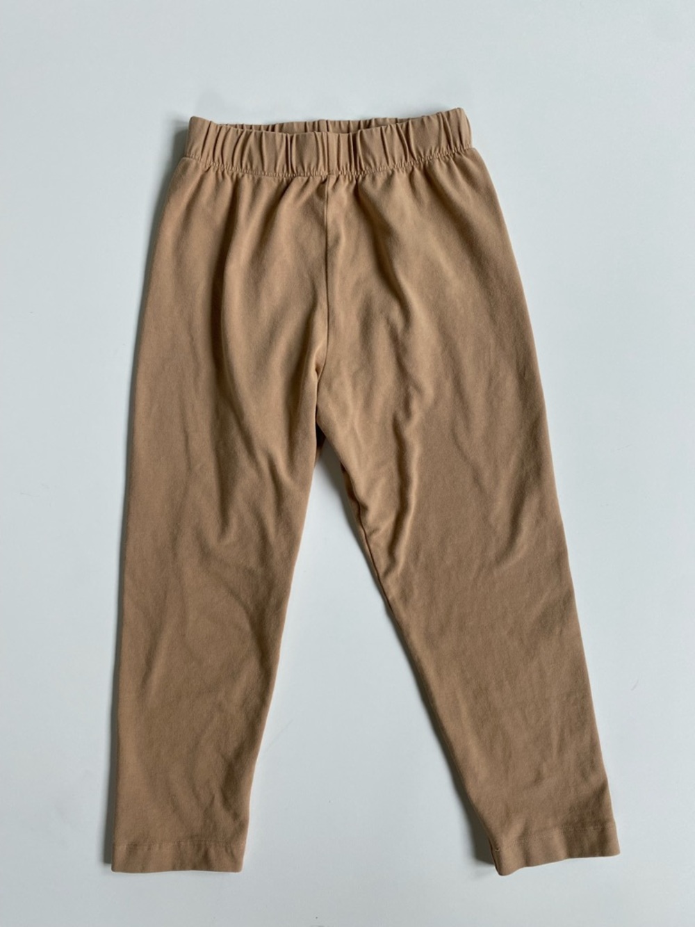 Los Angeles Apparel Cotton Spandex High Waist Capri Leggings Tan S